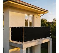 XUEHMIN Brise Vue 50 x 500 cm Protection UV, Coupe-Vent et Imperméable Imperméable Cache Vue Balcon avec Œillets, Attaches de Câble pour Terrasse, Noir