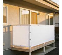 XUEHMIN Brise Vue 50 x 500 cm UV Résistant, Vent, Imperméable, D'Ombrage Paravent Extérieur, Filet d'ombrage avec Œillets, Cordons pour Exterieur, Blanc