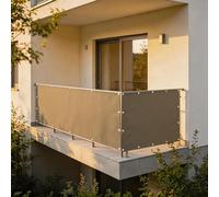 XUEHMIN Brise Vue 55 x 400 cm Résistant Au Vent et Aux UV, Opaque, Et Imperméable Brise Vent Terrasse, Clôture avec Œillets, Cordons pour Balustrade, Kaki