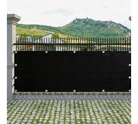 XUEHMIN Brise Vue 55 x 400 cm UV, Résistant Aux Intempéries, Résistant à La Déchirure Imperméable Cache Vue Balcon avec Attaches de Câble et Cordons pour Terrasse, Noir