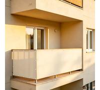 XUEHMIN Brise Vue Balcon 110 x 400 cm UV, Résistant Aux Intempéries, Résistant à La Déchirure Bâche de Balcon Brise-Vue avec Attaches de Câble et Cordons pour Terrasse, Blanc cassé