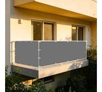 XUEHMIN Brise Vue Balcon 120 x 160 cm Résistant Au Vent et Aux UV, Opaque, Et Imperméable Paravent Extérieur, Filet d'ombrage avec Attaches de Câble et Cordons pour Exterieur, Gris Clair