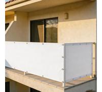 XUEHMIN Brise Vue Balcon 50 x 500 cm Résistant Au Vent et Aux UV, Opaque, Et Imperméable Cache Brise Opaque UV Résistant avec Attaches de Câble et Cordons pour Jardin, Blanc