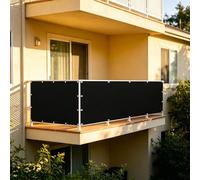 XUEHMIN Brise Vue Balcon 50 x 500 cm UV, Résistant Aux Intempéries, Résistant à La Déchirure Brise-Vue pour Balcon, Écran Brise avec Œillets, Attaches de Câble pour Jardin, Noir