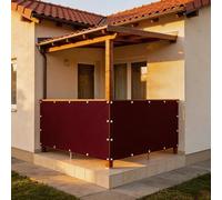 XUEHMIN Brise Vue Balcon 55 x 400 cm Protection UV, Coupe-Vent et Imperméable Brise-Vue pour Balcon, Écran Brise avec Œillets, Cordons pour Exterieur, Vin Rouge