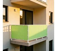 XUEHMIN Brise Vue Balcon 55 x 400 cm Résistant Au Vent et Aux UV, Opaque, Et Imperméable Pare-Vue Revêtement de Balcon avec Attaches de Câble et Cordons pour Patio, Vert Tendre