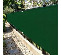 XUEHMIN Brise Vue Balcon 55 x 400 cm UV Opaque, Résistant Aux, Protection Contre Soleil, Contre Vent Pare-Exterieur Cache Occultant avec Attaches de Câble et Cordons pour Terrasse, Vert Foncé