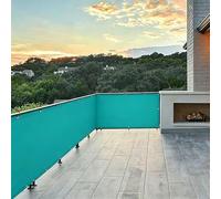 XUEHMIN Brise Vue Balcon 55 x 400 cm UV, Résistant Aux Intempéries, Résistant à La Déchirure Clôture Jardin Extérieure avec Œillets, Attaches de Câble pour Jardin, Bleu Ciel