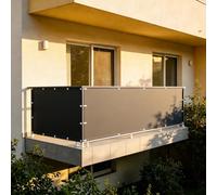 XUEHMIN Brise Vue Balcon 80 x 110 cm Résistant Au Vent et Aux UV, Opaque, Et Imperméable Paravent Extérieur, Filet d'ombrage avec Attaches de Câble et Cordons pour Exterieur, Gris Foncé