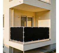 XUEHMIN Brise Vue Jardin 40 x 180 cm Protection UV, Coupe-Vent et Imperméable Paravent Extérieur, Filet d'ombrage avec Attaches de Câble et Cordons pour Patio, Noir