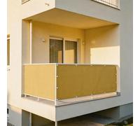 XUEHMIN Brise Vue Jardin 50 x 500 cm Protection UV, Coupe-Vent et Imperméable Paravent Extérieur, Filet d'ombrage avec Attaches de Câble et Cordons pour Patio, Couleur Crème