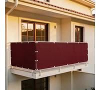 XUEHMIN Brise Vue Jardin 50 x 500 cm UV Résistant, Vent, Imperméable, D'Ombrage Pare-Vue Revêtement de Balcon avec Œillets, Cordons pour Jardin, Vin Rouge