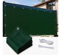XUEHMIN Brise Vue Jardin 55 x 400 cm Protection UV, Coupe-Vent et Imperméable Bâche de Balcon Brise-Vue avec Œillets, Cordons pour Terrasse, Vert Foncé