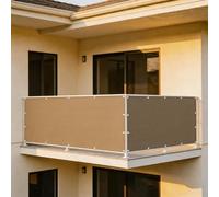 XUEHMIN Brise Vue Jardin 55 x 400 cm UV Résistant, Vent, Imperméable, D'Ombrage Imperméable Cache Vue Balcon avec Œillets, Attaches de Câble pour Exterieur, Kaki