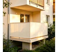 XUEHMIN Filet D’Ombrage 140 x 140 cm UV Résistant, Vent, Imperméable, D'Ombrage Brise Vent Terrasse, Clôture avec Œillets, Cordons pour Jardin, Blanc cassé