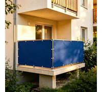 XUEHMIN Filet D’Ombrage 140 x 160 cm UV Résistant, Vent, Imperméable, D'Ombrage Brise Vent Terrasse, Clôture avec Œillets, Cordons pour Jardin, Bleu Foncé