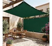 XUEHMIN Filet D’Ombrage 160 x 160 cm UV Opaque, Résistant Aux, Protection Contre Soleil, Contre Vent Cache Brise Opaque UV Résistant avec Attaches de Câble et Cordons pour Jardin, Vert Foncé