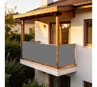 XUEHMIN Filet D’Ombrage 160 x 260 cm UV, Résistant Aux Intempéries, Résistant à La Déchirure Brise Vue pour Balcon, Cache Balcon avec Œillets, Cordons pour Exterieur, Gris Clair