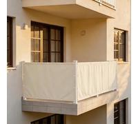XUEHMIN Filet D’Ombrage 55 x 400 cm Protection UV, Coupe-Vent et Imperméable Brise Vue Balcon Extérieur avec Œillets, Attaches de Câble pour Jardin, Blanc cassé