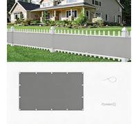 XUEHMIN Filet D’Ombrage 55 x 400 cm Résistant Au Vent et Aux UV, Opaque, Et Imperméable Protection Solaire et Brise-Vue avec Attaches de Câble et Cordons pour Balustrade, Gris Clair