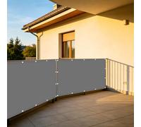XUEHMIN Filet D’Ombrage 65 x 220 cm Résistant Au Vent et Aux UV, Opaque, Et Imperméable Paravent Extérieur, Filet d'ombrage avec Œillets, Attaches de Câble pour Balustrade, Gris Clair