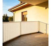 XUEHMIN Filet D’Ombrage 70 x 240 cm Résistant Au Vent et Aux UV, Opaque, Et Imperméable Paravent Extérieur, Filet d'ombrage avec Œillets, Attaches de Câble pour Balustrade, Blanc cassé