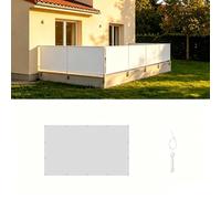 XUEHMIN Filet Occultant 160 x 180 cm Protection UV, Coupe-Vent et Imperméable Brise Vue Balcon Extérieur avec Œillets, Attaches de Câble pour Exterieur, Blanc