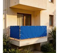 XUEHMIN Filet Occultant 55 x 400 cm UV Opaque, Résistant Aux, Protection Contre Soleil, Contre Vent Cache Brise Opaque UV Résistant avec Œillets, Attaches de Câble pour Exterieur, Bleu Foncé