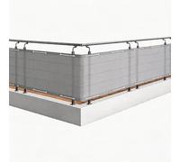 XUEHMIN Filet Occultant 65 x 160 cm UV, Résistant Aux Intempéries, Résistant à La Déchirure Pare-Vue Revêtement de Balcon avec Attaches de Câble et Cordons pour Jardin, Gris Clair