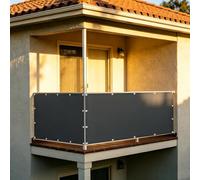 XUEHMIN Filet Occultant 75 x 545 cm UV, Résistant Aux Intempéries, Résistant à La Déchirure Protection Solaire et Brise-Vue avec Œillets, Attaches de Câble pour Terrasse, Gris Foncé