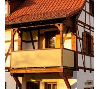 XUEHMIN Imperméable Cache Vue Balcon Protection 120 x 700 cm Protection UV, Coupe-Vent et Imperméable Brise-Vue pour Balcon, Écran Brise avec Attaches de Câble et Cordons pour Patio, Couleur Crème