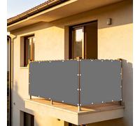 XUEHMIN Imperméable Cache Vue Balcon Protection 50 x 500 cm Protection UV, Coupe-Vent et Imperméable Cache Vue Balcon avec Œillets, Attaches de Câble pour Terrasse, Gris Clair