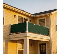 XUEHMIN Imperméable Cache Vue Balcon Protection 50 x 500 cm UV, Résistant Aux Intempéries, Résistant à La Déchirure Confidentialité Extérieur avec Œillets, Cordons pour Balustrade, Vert Foncé