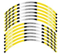 XUEKK Décalcomanies Autocollant Réfléchissant Jante Moto 17 Pouces pour Suzuki GSR400 GSR600 GSR750 GSR 400 600 750 Pièces Décoratives(Yellow A)