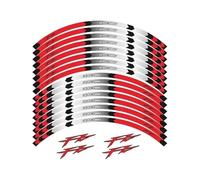XUEKK Décalcomanies Autocollant Roue Moto pour Yamaha FZ1 FZ6 FZ-07 FZ8 FZ-09 FZ-10 FZS1000 Réfléchissante Autocollants Moyeu Décalcomanie Jante(Red)