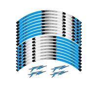 XUEKK Décalcomanies Autocollant Roue Moto pour Yamaha FZ1 FZ6 FZ-07 FZ8 FZ-09 FZ-10 FZS1000 Réfléchissante Autocollants Moyeu Décalcomanie Jante(Blue a)