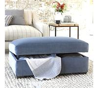 XUELOMZ Banc de Rangement Haut de Gamme, Repose-Pieds Moderne, Repose-Pieds en Bois avec Rangement, Confortable et rembourré pour Salon et Chambre à Coucher - Lin Jaune 60 x 45