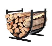 XUELOMZ Étagère de Rangement pour Bois de Chauffage sur Pied en Fer avec Panier à Magazines, décoration de cheminée Moderne et Organisateur de Bois de Chauffage d'extérieur