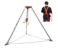 XUELOMZ Kit de trépied pour Espace confiné, kit de Sauvetage réglable en Aluminium, Protection Contre Les Chutes de 32,8 pi, Sauvetage par Levage pour puits, Caves, Tunnels, égou
