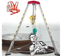 XUELOMZ Kit de trépied pour Espace confiné, Levage et Sauvetage réglables pour Travailler dans Les puits d'égout, Les tranchées de câbles, Les Caves, Protection Contre Les Chutes