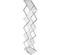XUELOMZ Porte-revues Portable, présentoir Pliable en Aluminium pour brochures et Documents, Double Face