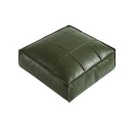 XUELOMZ Pouf marocain de Rangement Ottoman carré Repose-Pieds en Cuir PU Marron Clair pour décoration de Salon.