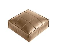 XUELOMZ Pouf marocain Ottoman avec Repose-Pieds et Compartiment de Rangement, Coussin de Sol carré et Fauteuil Poire en Cuir PU Marron Clair