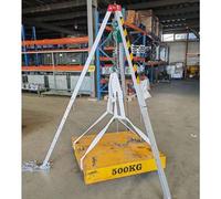 XUELOMZ Trépied de Sauvetage Robuste en Aluminium avec treuil et Ceinture de sécurité Équipement de Levage en Espace confiné Système de Levage d'urgence pour Les opérations de s