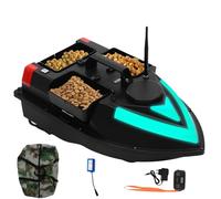 XUEMANSHOP Bateau d'appât de pêche, GPS, avec 3 bacs à appâts, batterie 5200 mAh et télécommande de 500 m, LED, retour automatique, point fixe, noir
