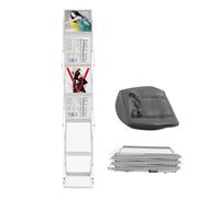 XUEMANSHOP Présentoir à prospectus pliable 150 cm A4 portable pliable avec 6 panneaux d'affichage pour expositions, foires, bureaux
