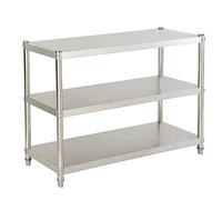 XUEMANSHOP Table de cuisine en acier inoxydable 80 x 80 x 40 cm, 3 étagères, table de travail, cuisine, charge maximale : 50 kg, stable, étagère ménagère, pour garde-manger, gastronomie, cuisine,