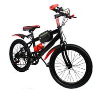 XUEMANSHOP Vélo pour enfant de 20 pouces, 6 vitesses, VTT avec frein de sécurité à double disque, un cadre de qualité supérieure, hauteur réglable pour 6 à 11 ans (VTT rouge)