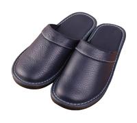 XUEMML Pantoufles en Cuir pour Hommes D'intérieur Et D'extérieur, Pantoufles en Cuir pour Hommes, Pantoufles Antidérapantes Respirantes pour La Maison d'un Couple (Color : Blue, Size : EUR43-44)