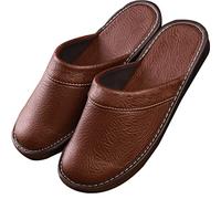 XUEMML Pantoufles Muller en Cuir pour Hommes, Tongs Hommes Cuir Été, Tongs Décontractées pour Hommes, Pantoufles Antidérapantes Respirantes pour La Maison du Couple pour Femmes